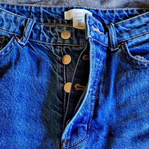 HM blue jeans size 6 not stretchy true size - Picture 2 of 5